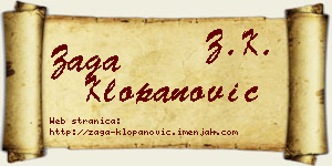 Zaga Klopanović vizit kartica